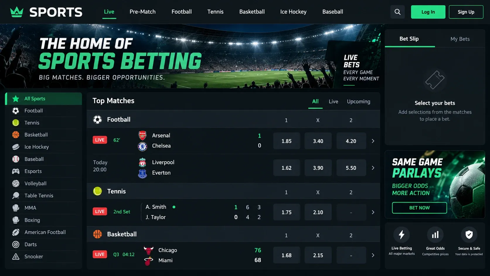 Sports betting at JumboSpin